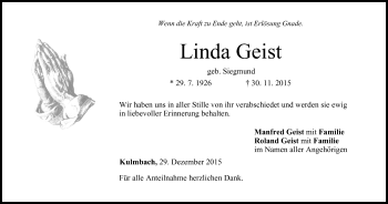 Anzeige von Linda Geist von MGO