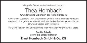 Anzeige von Thea Hombach von MGO