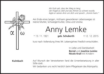 Anzeige von Anny Lemke von MGO