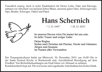 Anzeige von Hans Schernich von MGO