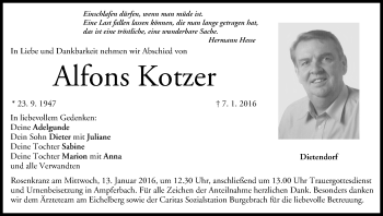 Anzeige von Alfons Kotzer von MGO