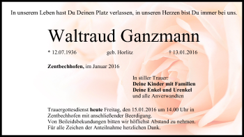 Anzeige von Waltraud Ganzmann von MGO
