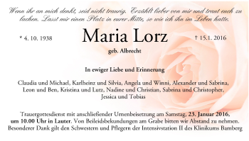Anzeige von Maria Lorz von MGO