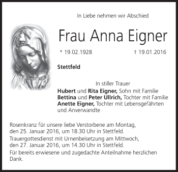 Anzeige von Anna Eigner von MGO
