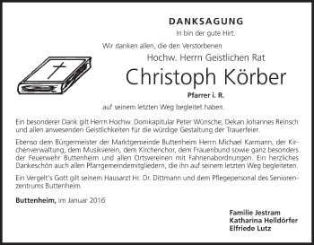 Anzeige von Christoph Körber von MGO
