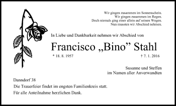 Anzeige von Francisco Stahl von MGO