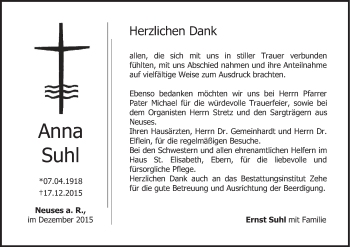 Anzeige von Anna Suhl von MGO