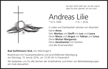 Anzeige von Andreas Lilie von MGO