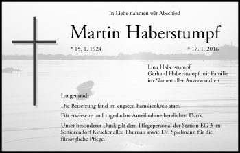 Anzeige von Martin Haberstumpf von MGO