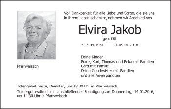 Anzeige von Elvira Jakob von MGO