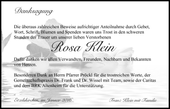 Anzeige von Rosa Klein von MGO