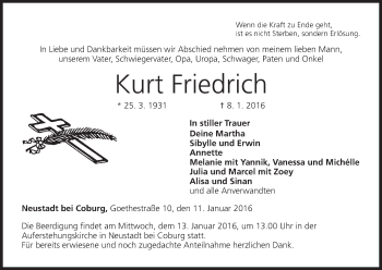 Anzeige von Kurt Friedrich von MGO