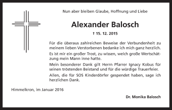 Anzeige von Alexander Balosch von MGO