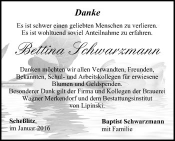 Anzeige von Bettina Schwarzmann von MGO