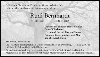 Anzeige von Rudi Bernhardt von MGO