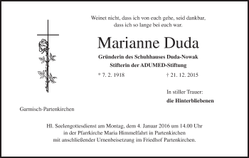 Anzeige von Marianne Duda von MGO