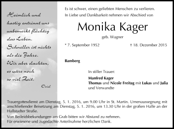 Anzeige von Monika Kager von MGO