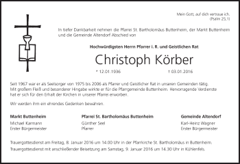 Anzeige von Christoph Körber von MGO