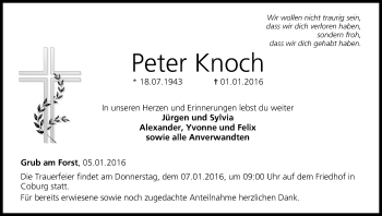 Anzeige von Peter Knoch von MGO