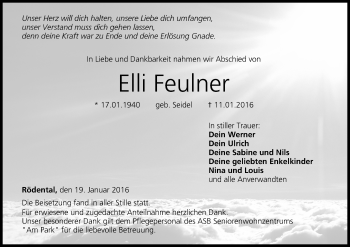 Anzeige von Elli Feulner von MGO