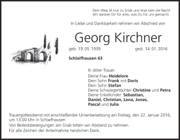 Anzeige von Georg Kirchner von MGO