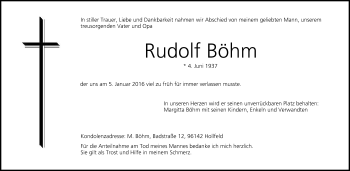 Anzeige von Rudolf Böhm von MGO