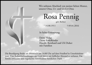 Anzeige von Rosa Pennig von MGO