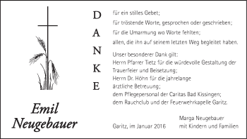 Anzeige von Emil Neugebauer von MGO