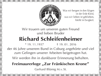 Anzeige von Richard Schleifenheimer von MGO