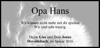 Anzeige von Hans  von MGO