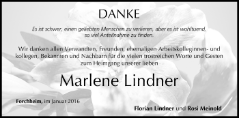 Anzeige von Marlene Lindner von MGO