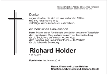 Anzeige von Richard Holder von MGO