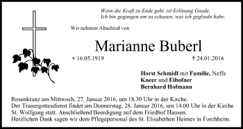 Anzeige von Marianne Buberl von MGO
