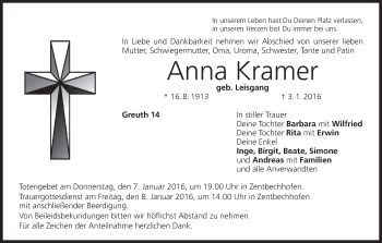 Anzeige von Anna Kramer von MGO