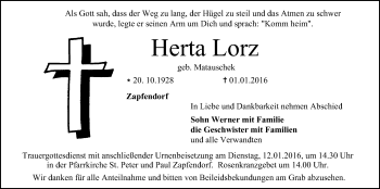 Anzeige von Herta Lorz von MGO
