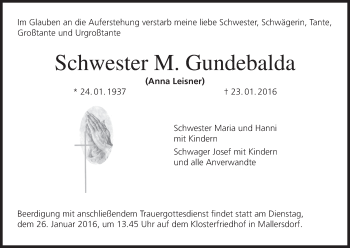 Anzeige von M. Gundebalda von MGO