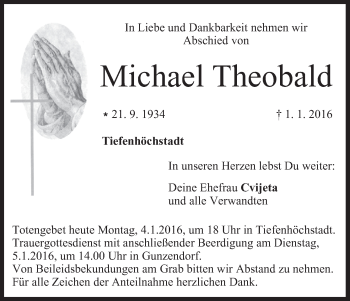 Anzeige von Michael Theobald von MGO