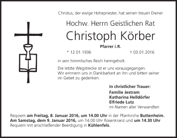 Anzeige von Christoph Körber von MGO