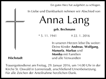 Anzeige von Anna Lang von MGO