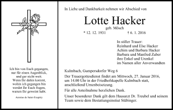 Anzeige von Lotte Hacker von MGO