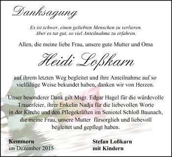 Anzeige von Heidi Loßkarn von MGO