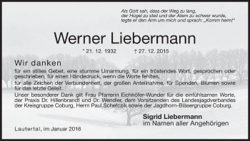 Anzeige von Werner Liebermann von MGO