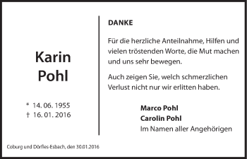 Anzeige von Karin Pohl von MGO