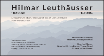 Anzeige von Hilmar Leuthäusser von MGO