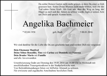 Anzeige von Angelika Bachmeier von MGO