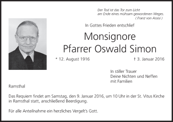 Anzeige von Oswald Simon von MGO