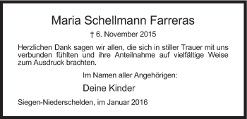 Anzeige von Maria Schellmann Farreras von MGO