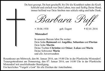 Anzeige von Barbara Puff von MGO