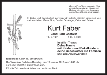 Anzeige von Kurt Faber von MGO