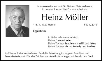 Anzeige von Heinz Möller von MGO